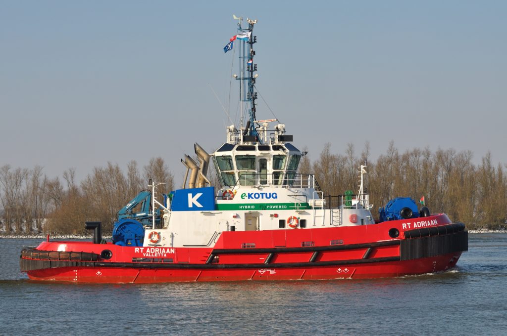 Corvus Energy is the leading provider of marine battery energy storage systems to power electric and hybrid tugboats. Pictured is one of the first hybrid electric tugboats delivered with a Corvus battery system.